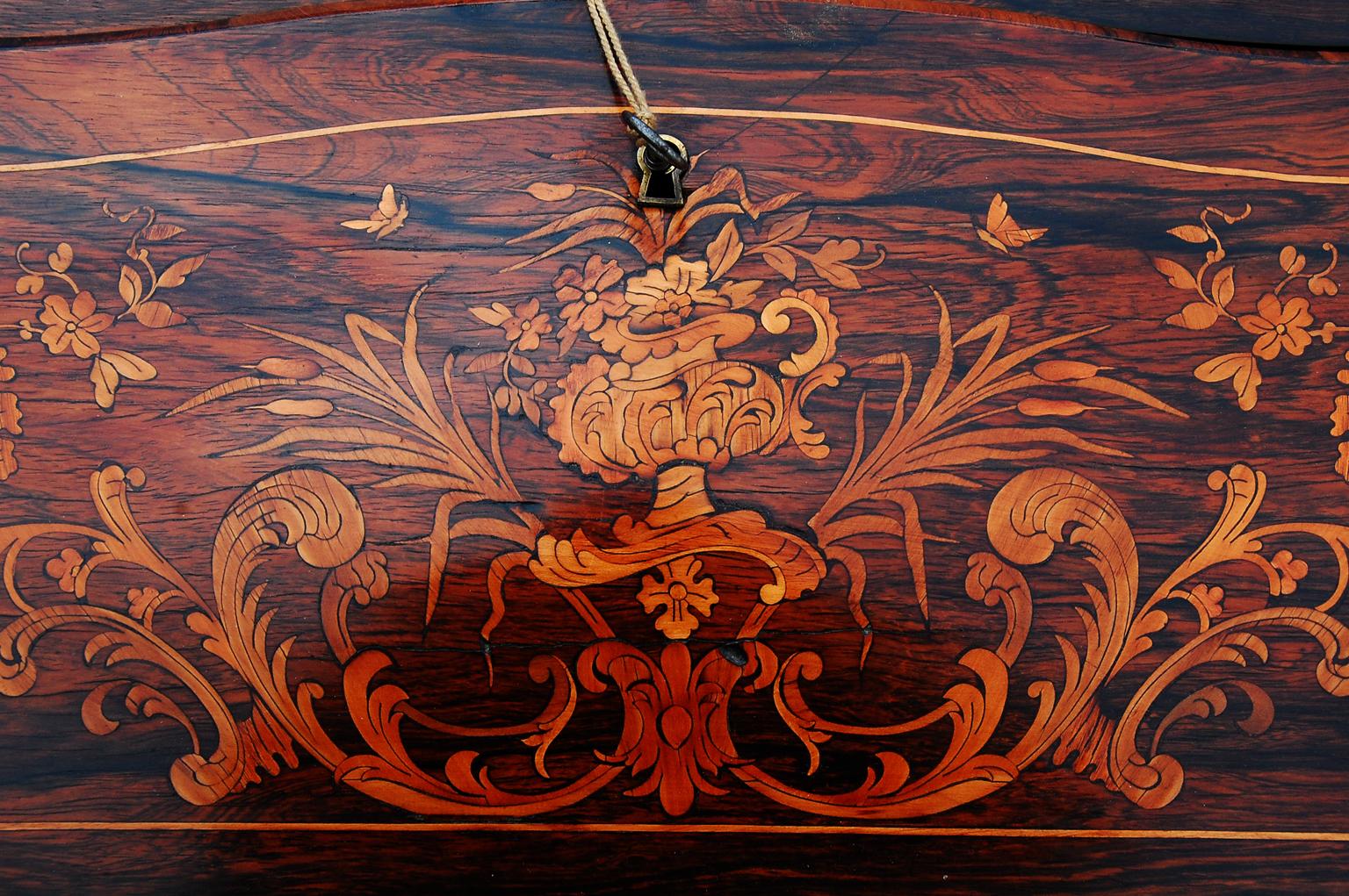 French 19th Century Louis XVI Style Ladies Writing Desk Marquetry Inlay For Sale 5