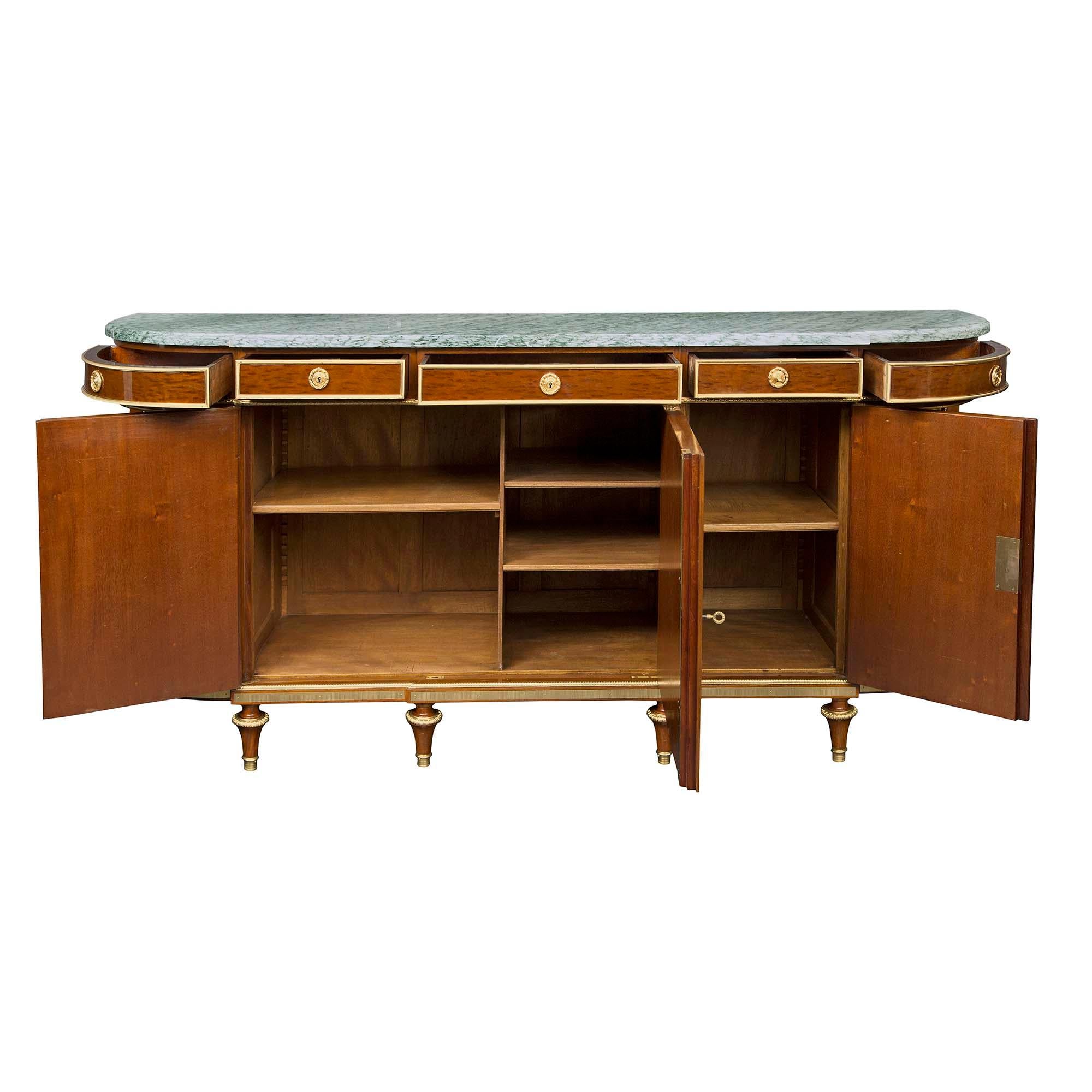 French 19th Century Louis XVI Style Mahogany and Ormolu Buffet In Good Condition For Sale In West Palm Beach, FL