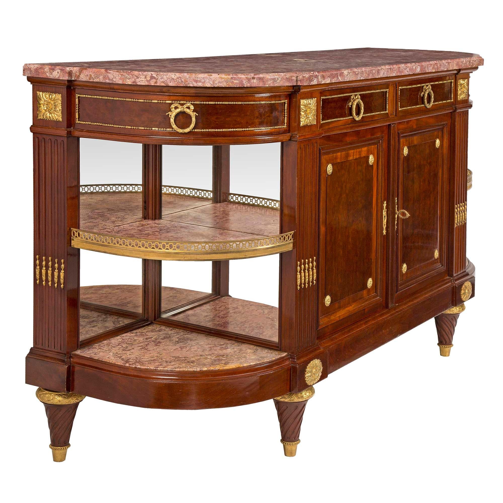 French 19th Century Louis XVI Style Mahogany and Ormolu Buffet For Sale 1