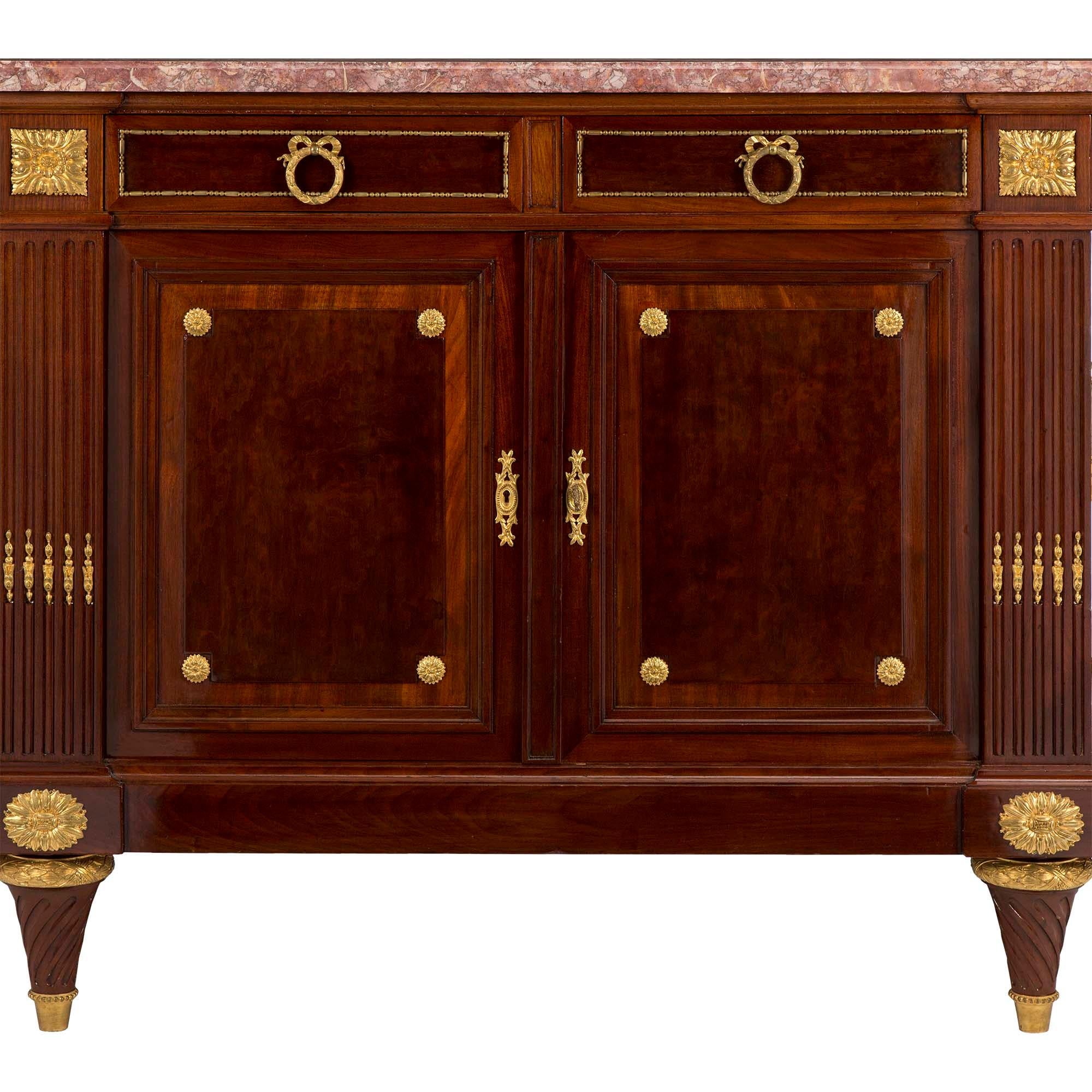 French 19th Century Louis XVI Style Mahogany and Ormolu Buffet For Sale 2