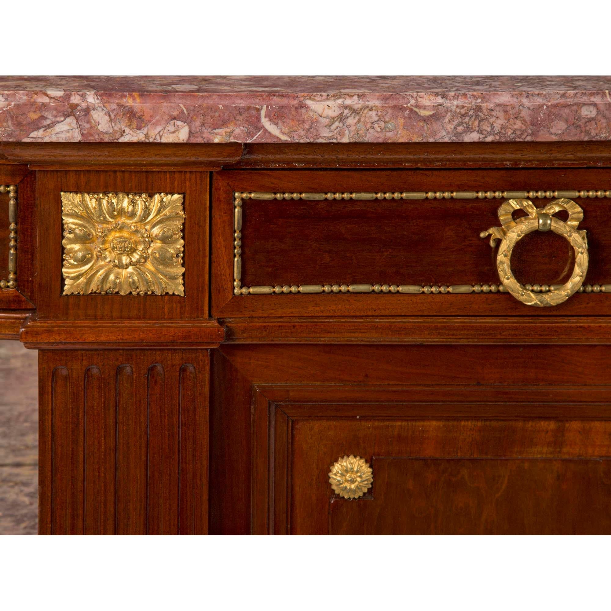 French 19th Century Louis XVI Style Mahogany and Ormolu Buffet For Sale 4