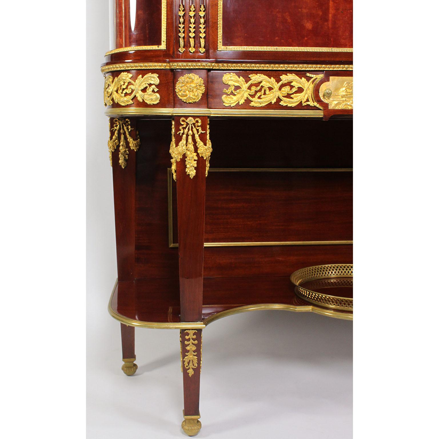 French 19th Century Louis XVI Style Mahogany and Ormolu Mounted Two-Door Vitrine For Sale 5