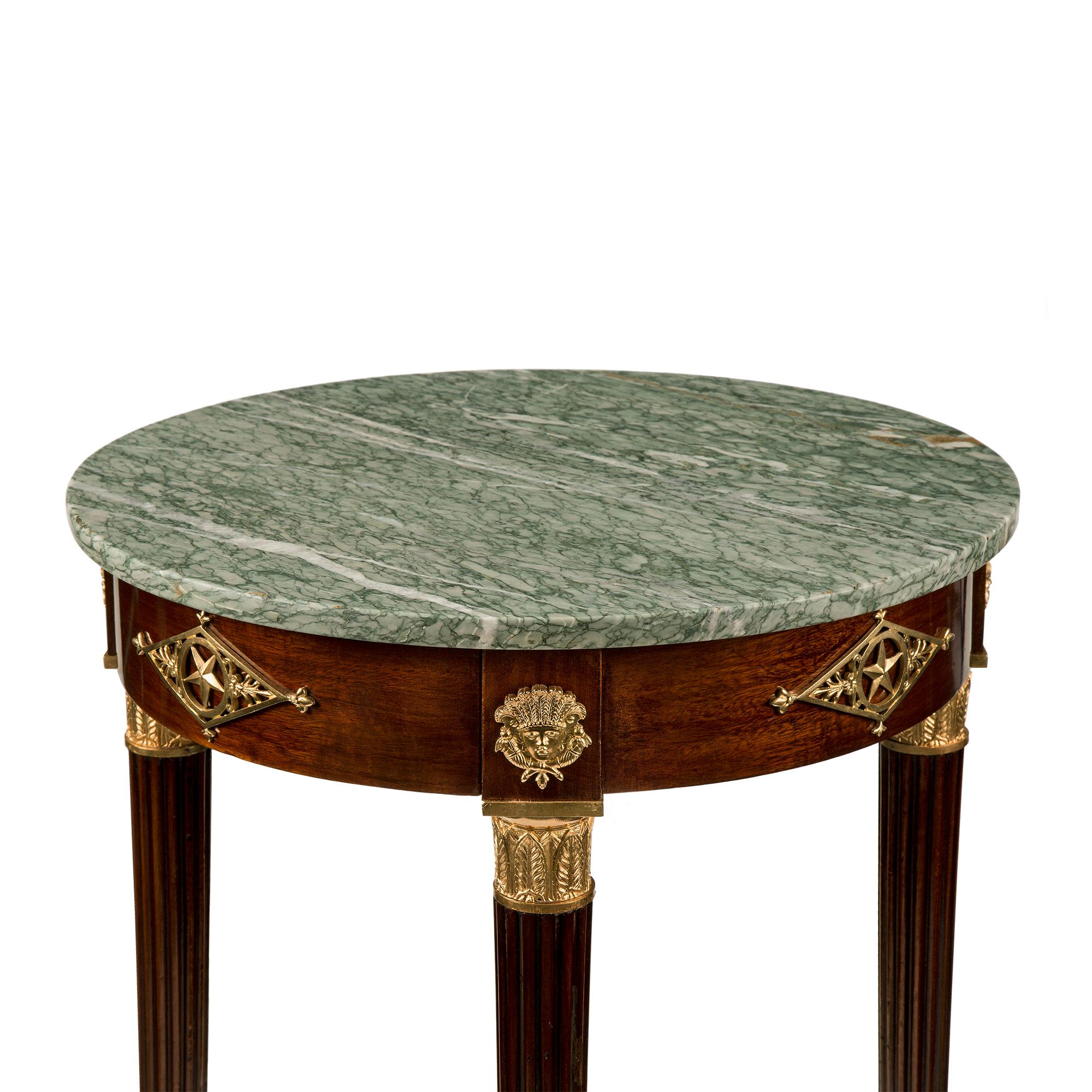 French 19th Century Louis XVI Style Mahogany and Ormolu Side Table For Sale 1