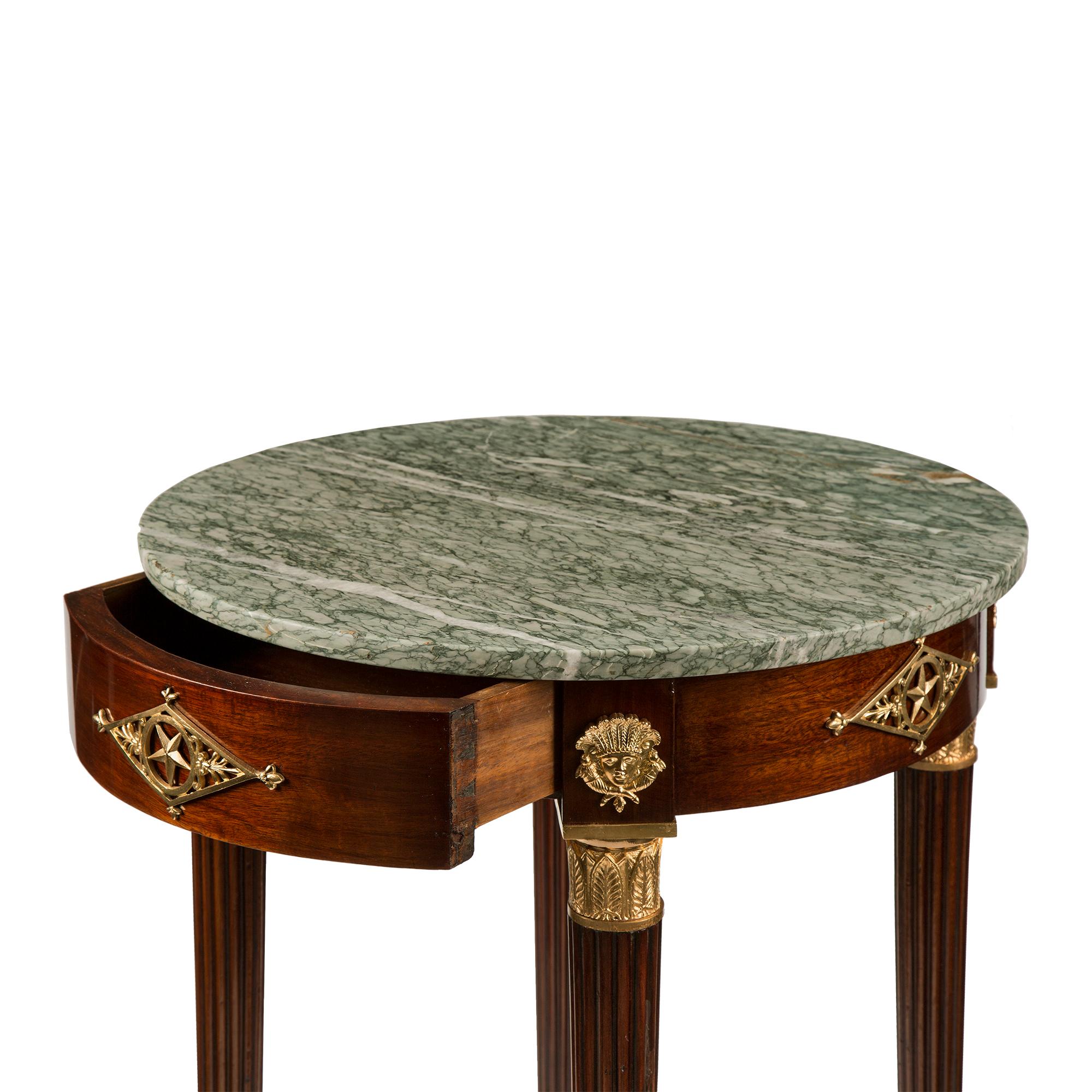French 19th Century Louis XVI Style Mahogany and Ormolu Side Table For Sale 2