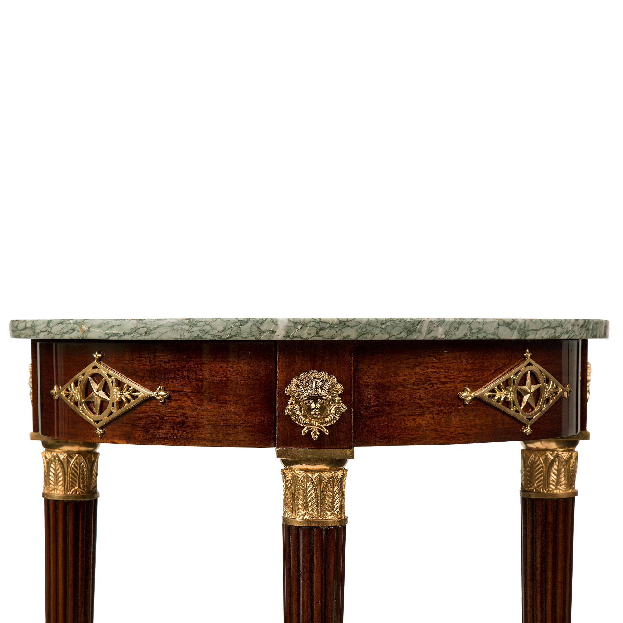 French 19th Century Louis XVI Style Mahogany and Ormolu Side Table For Sale 3