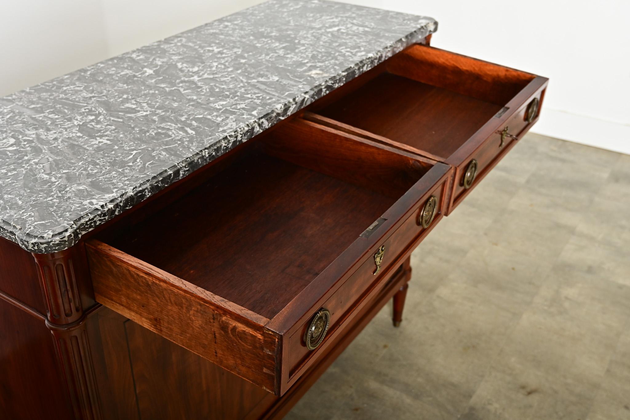 French 19th Century Louis XVI Style Mahogany Buffet For Sale 1