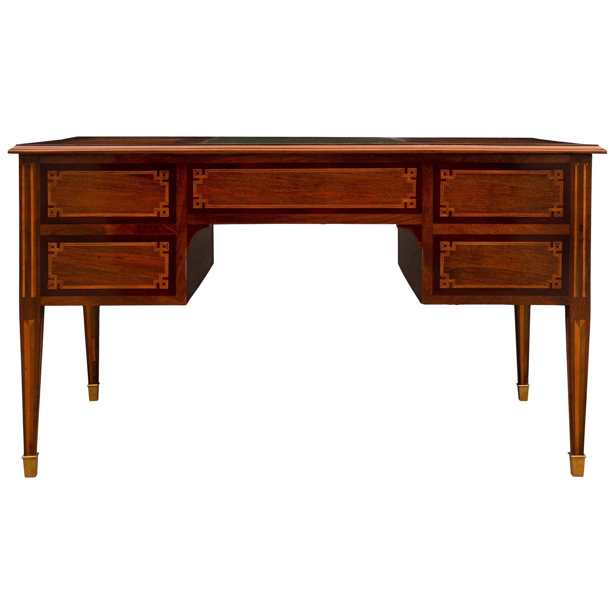 French 19th Century Louis XVI Style Mahogany Desk In Good Condition For Sale In West Palm Beach, FL