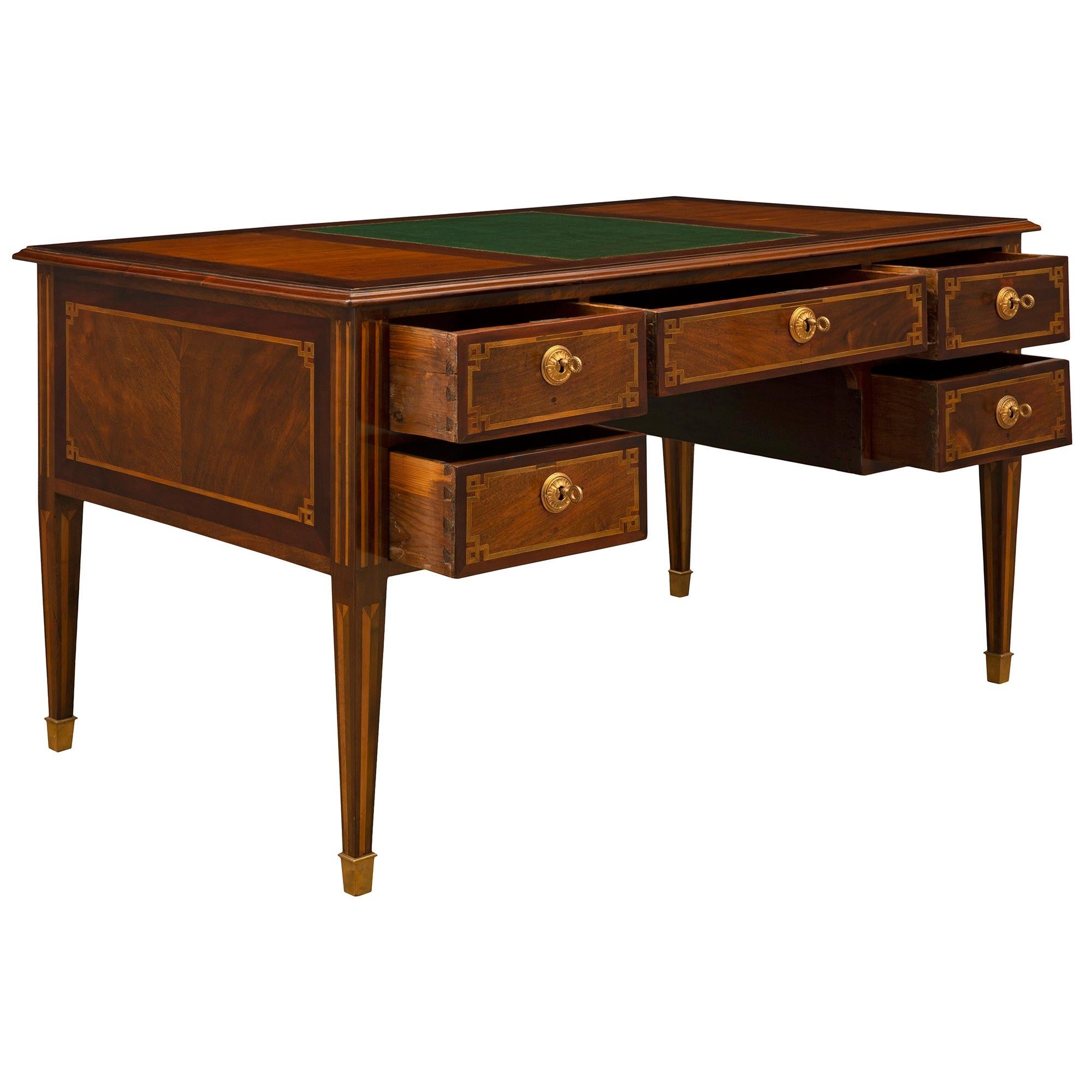 French 19th Century Louis XVI Style Mahogany Desk For Sale 1