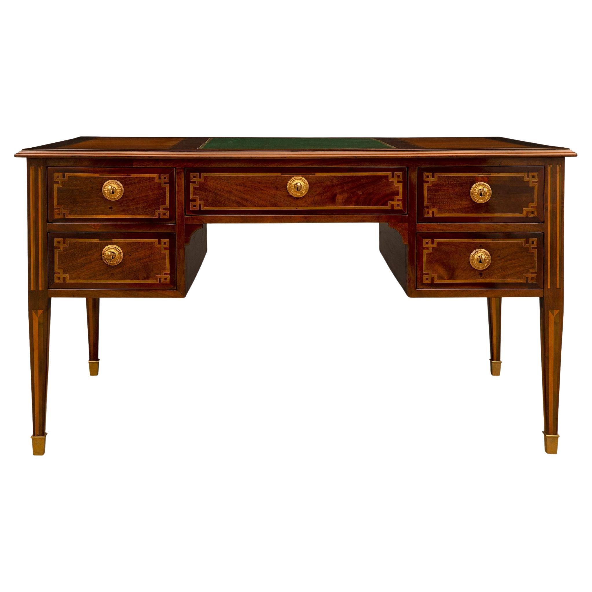 French 19th Century Louis XVI Style Mahogany Desk For Sale
