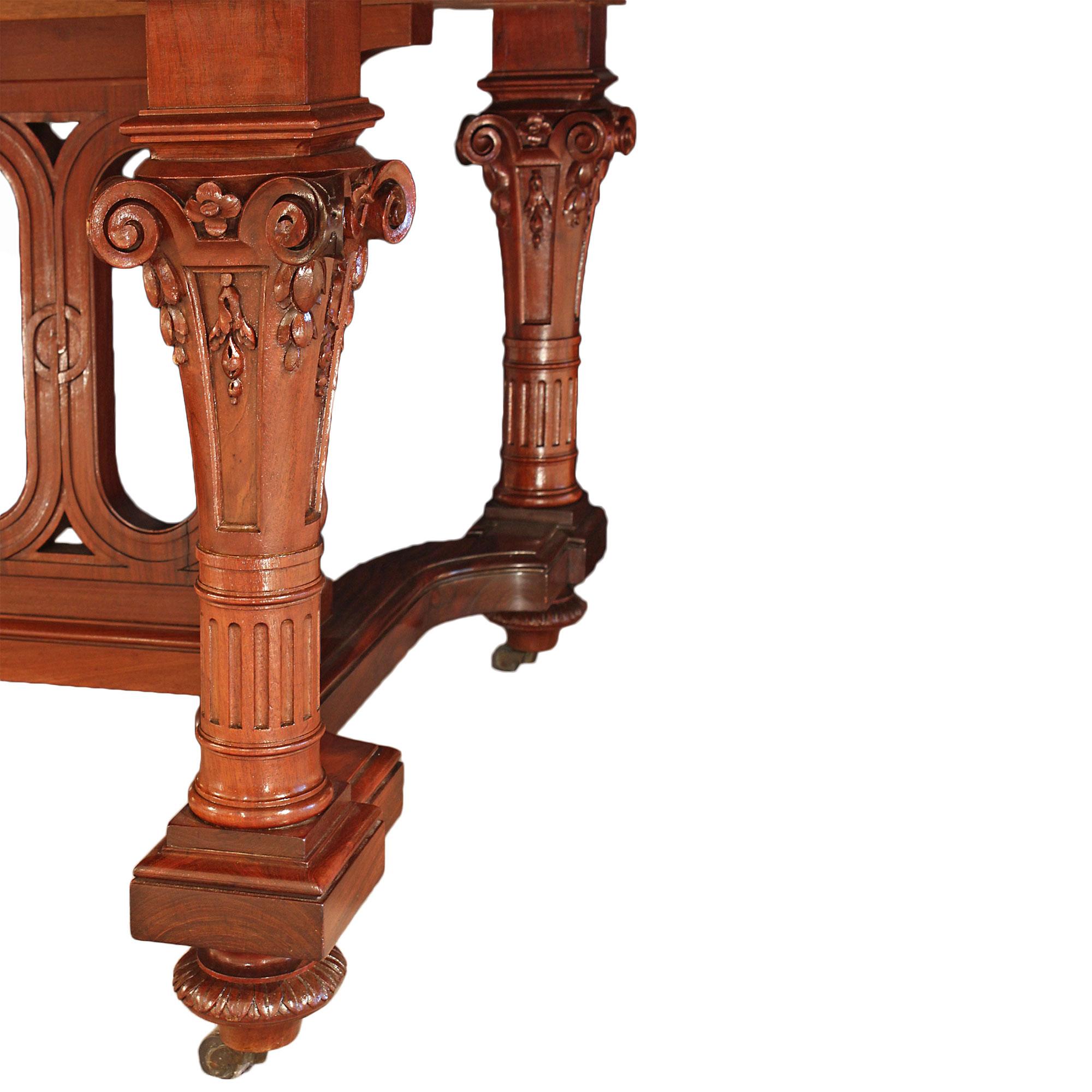 French 19th Century Louis XVI Style Mahogany Dining Table For Sale 1