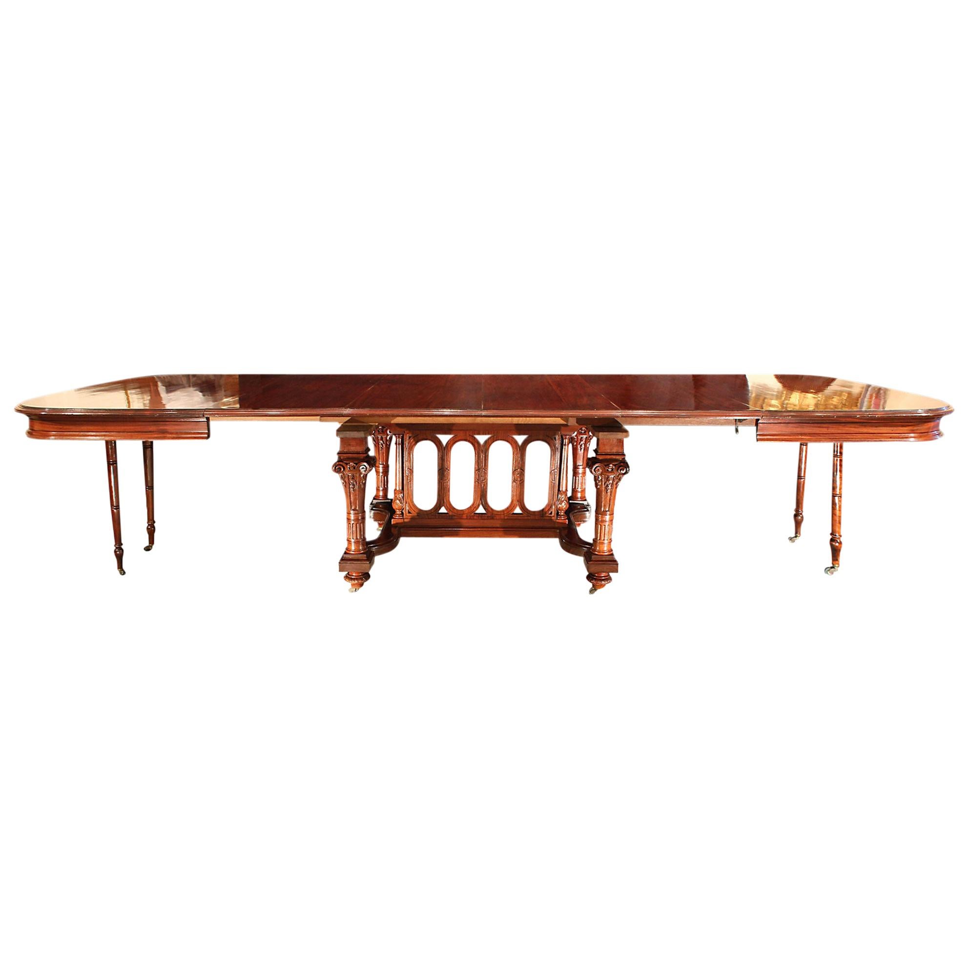 Louis XVI Style Mahogany Dining Table For Sale at 1stDibs