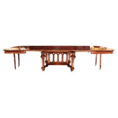 Table de salle à manger française du 19ème siècle de style Louis XVI en acajou
