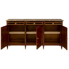 French 19th Century Louis XVI Style Mahogany, Ebony and Brass Filets Buffet