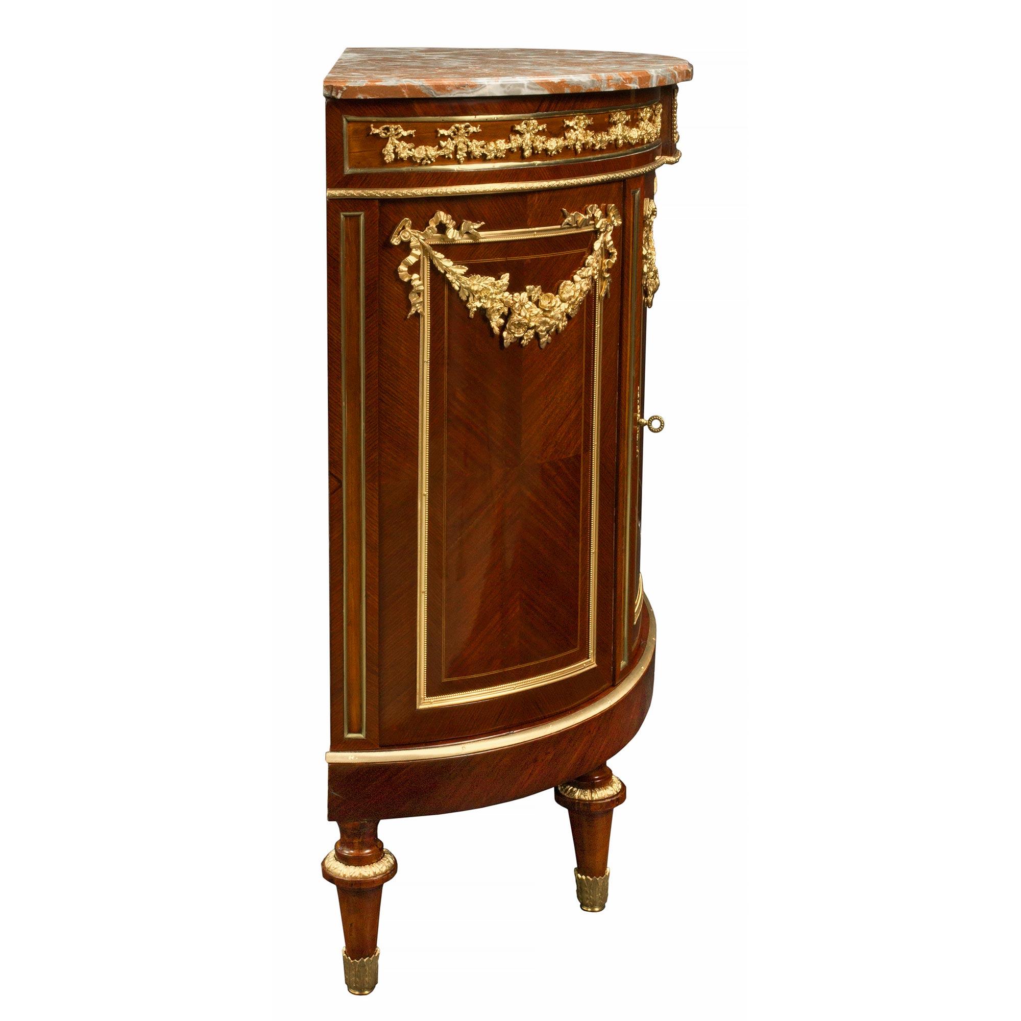 French 19th Century Louis XVI Style Mahogany, Ormolu and Marble Buffet For Sale 2