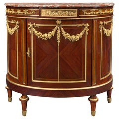 French 19th Century Louis XVI Style Mahogany, Ormolu and Marble Buffet