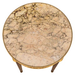 French 19th Century Louis XVI Style Mahogany, Ormolu and Marble Side Table