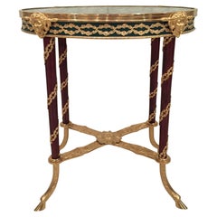 Antique French 19th Century Louis XVI Style Mahogany, Ormolu and Marble Side Table