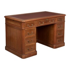 French 19th Century Louis XVI Style Mahogany Pedestal Desk