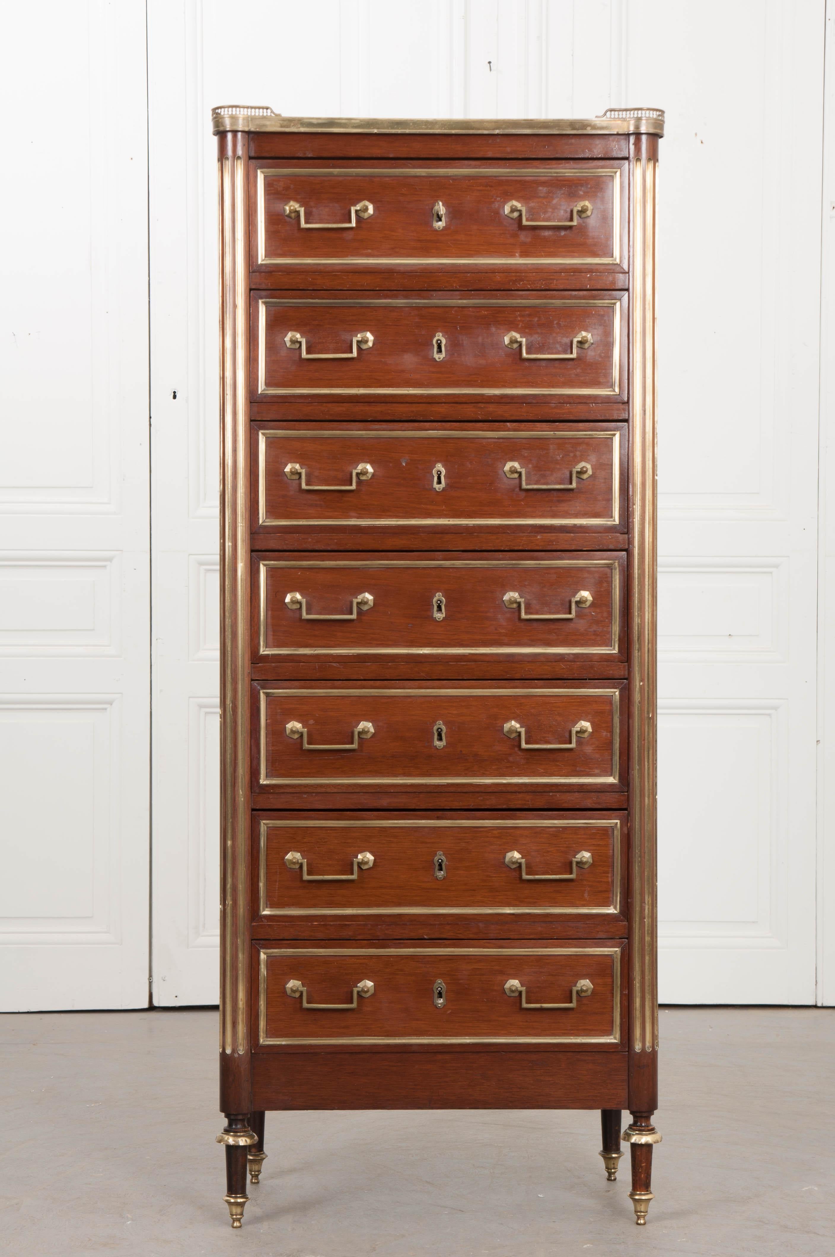 French 19th Century Louis XVI-Style Mahogany Semainier 7