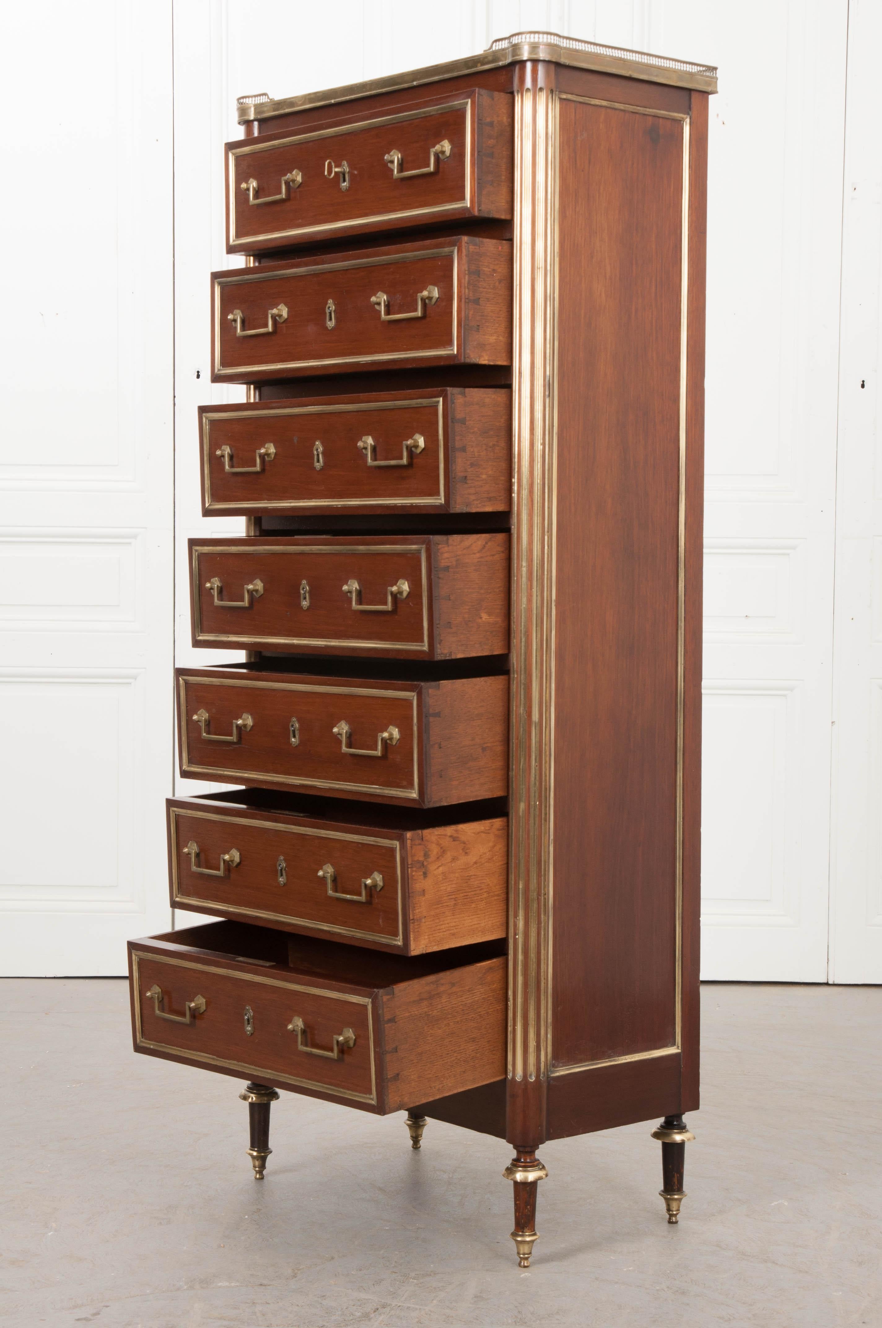 French 19th Century Louis XVI-Style Mahogany Semainier 5