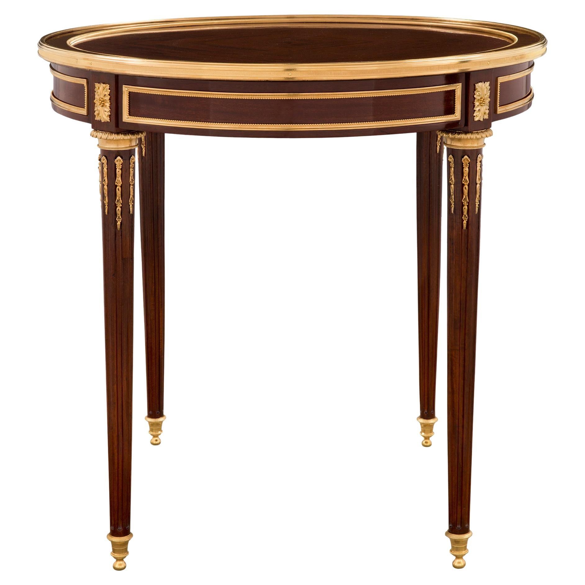 French 19th Century Louis XVI Style Mahogany Side Table, Attributed to Dasson