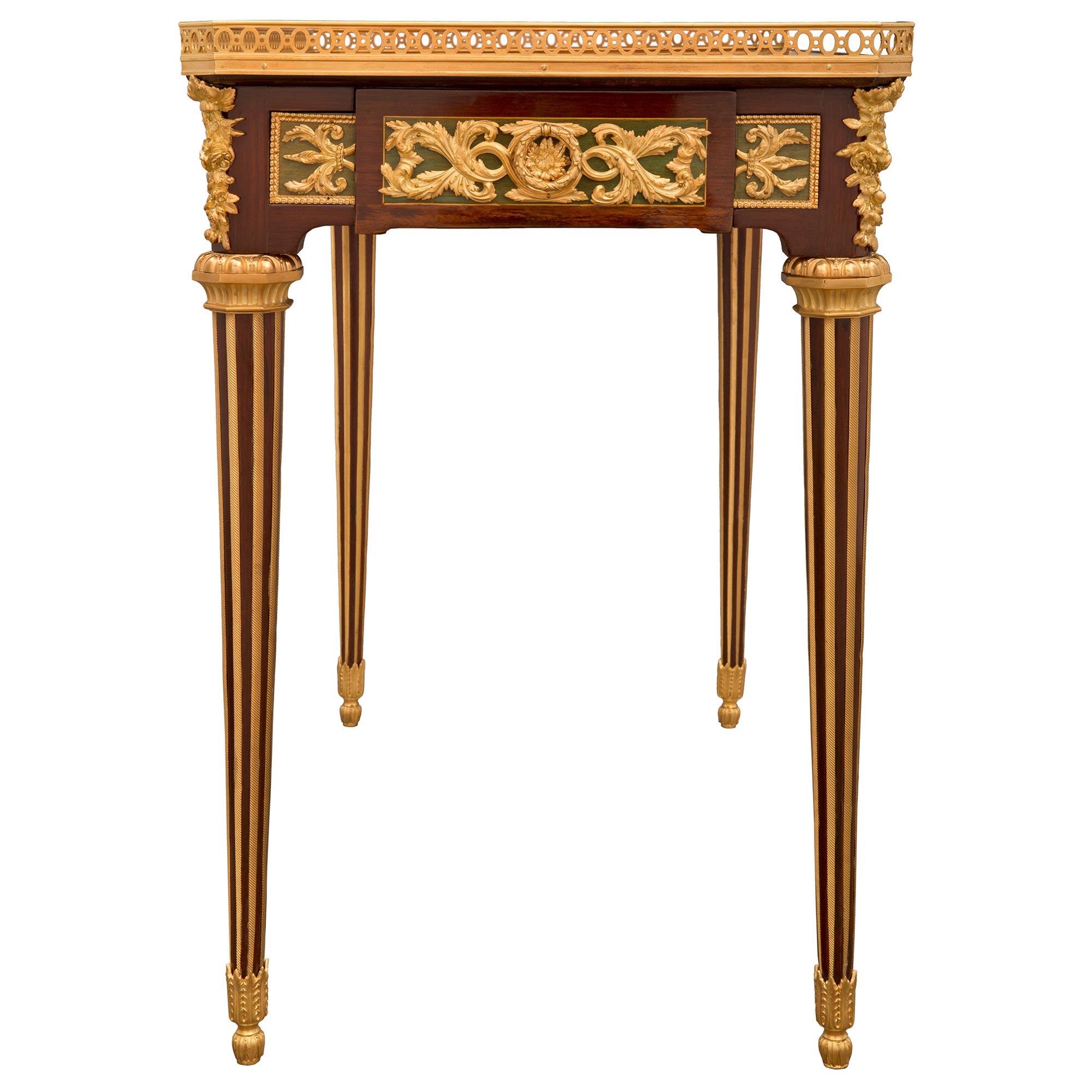 French 19th Century Louis XVI Style Mahogany Side Table, Attributed to T. Millet For Sale 1