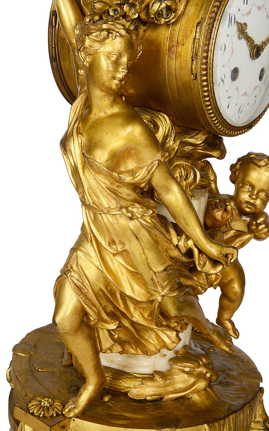 French 19th Century Louis XVI Style Mantel Clock For Sale 1
