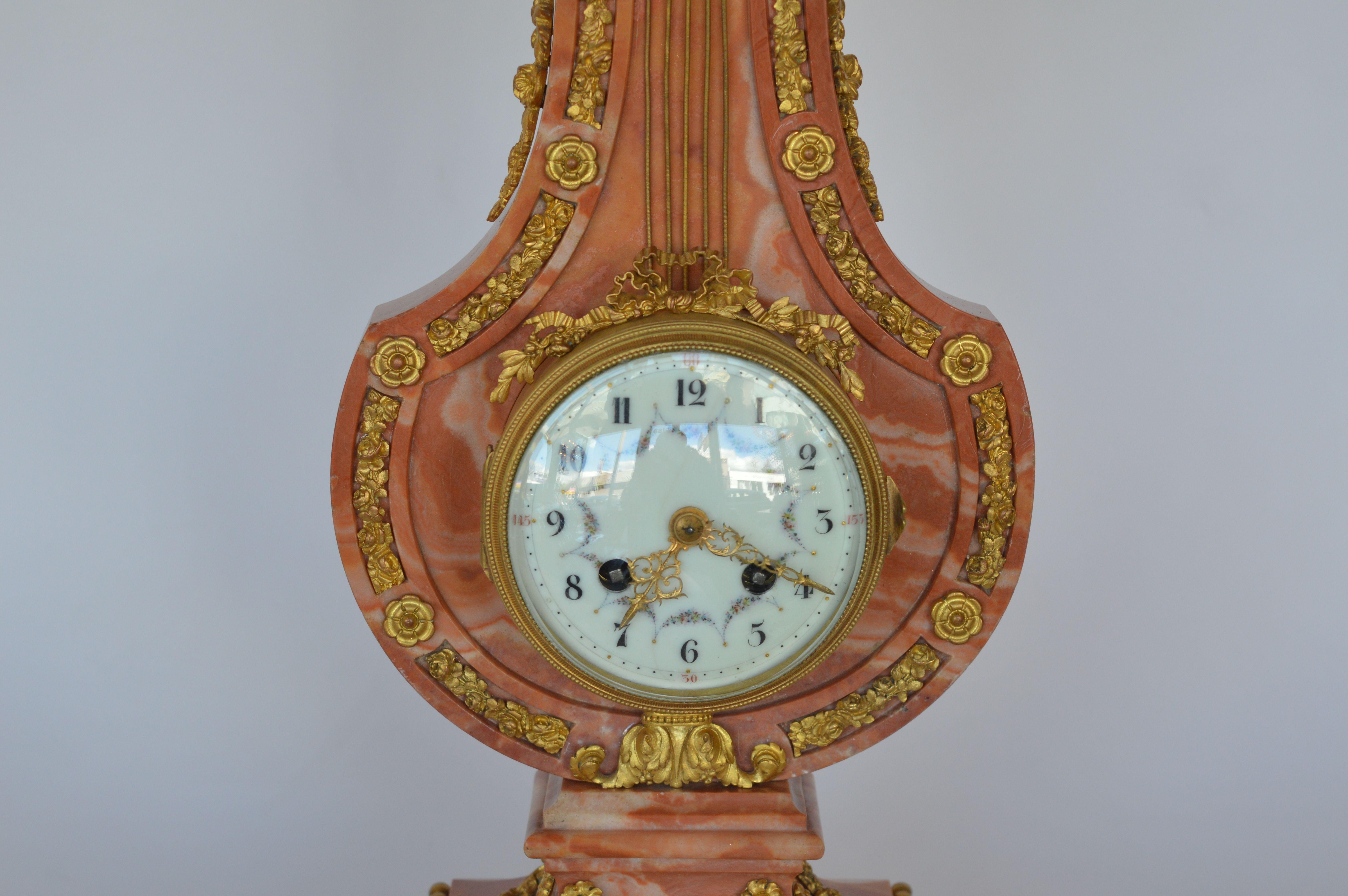 French 19th Century Louis XVI Style Mantel Clock Signed by J Marti In Good Condition For Sale In Los Angeles, CA