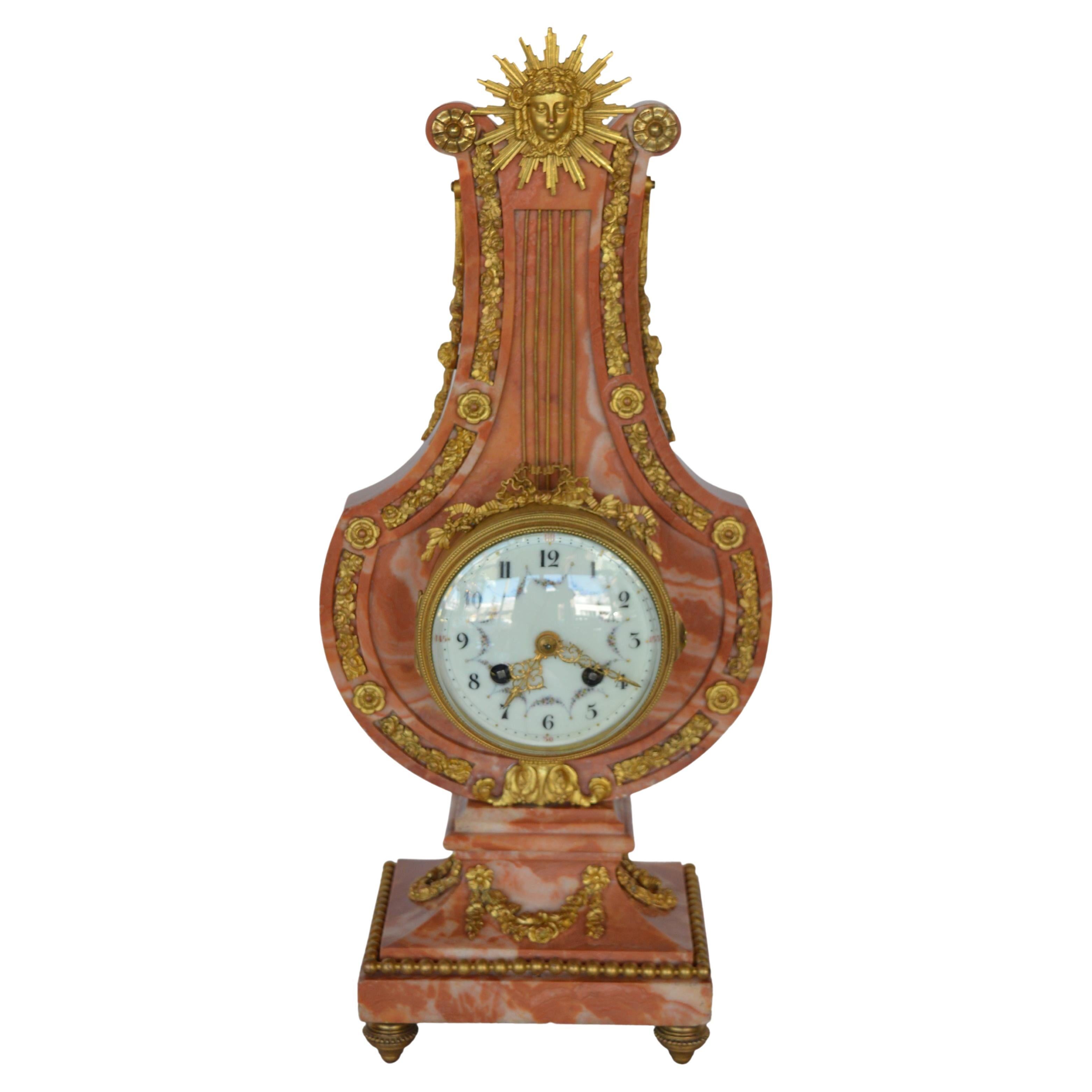 French 19th Century Louis XVI Style Mantel Clock Signed by J Marti For Sale