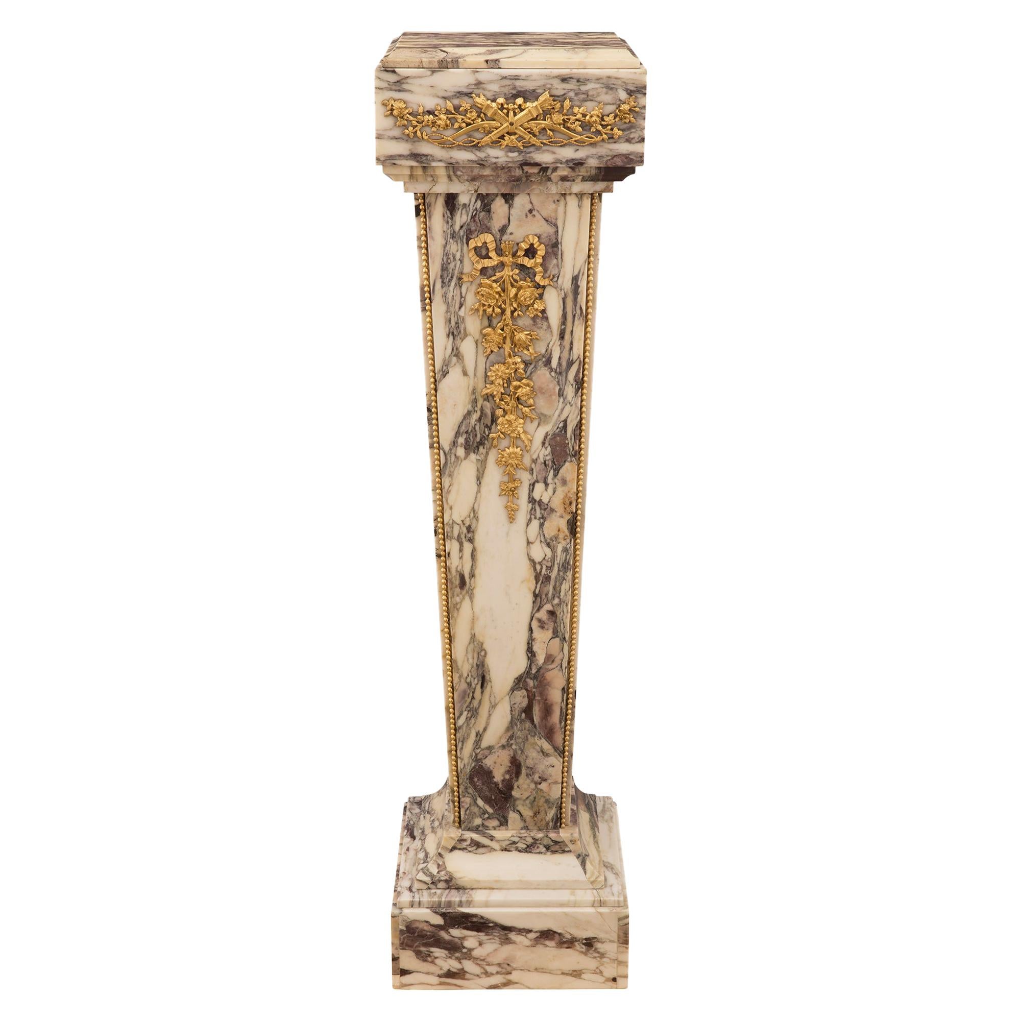 Pair of 19th Century French Louis XVI Style Ebony, Brass and Ormolu