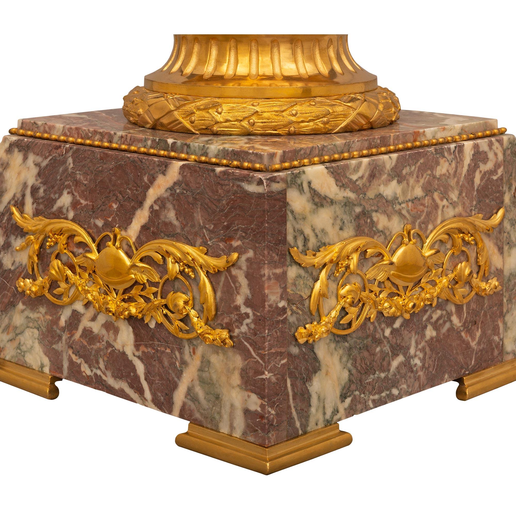 French 19th Century Louis XVI Style Marble and Ormolu Pedestal For Sale 5