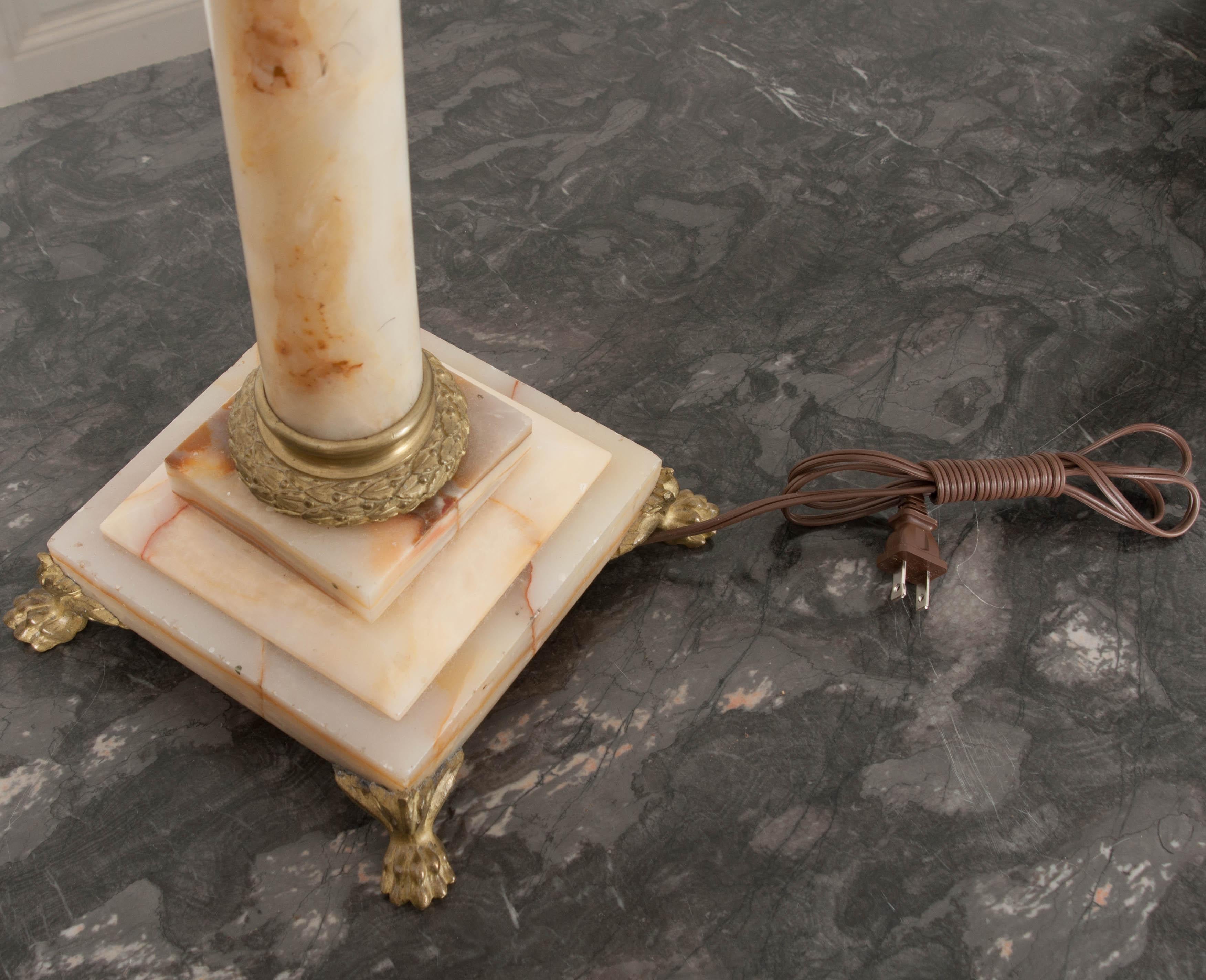 French 19th Century Louis XVI-Style Marble Lamp 1