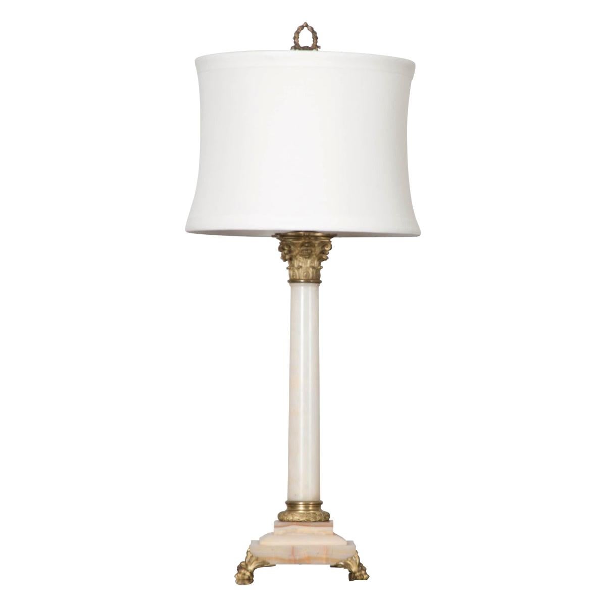 French 19th Century Louis XVI-Style Marble Lamp