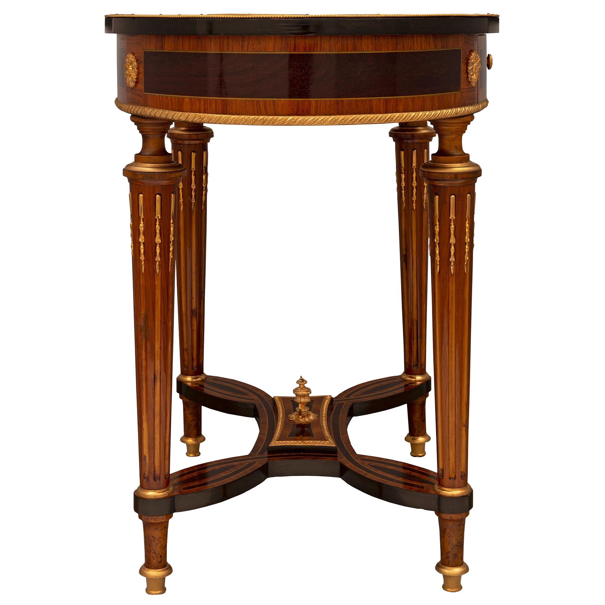French 19th Century Louis XVI Style Marquetry Top Table with One Drawer For Sale 1