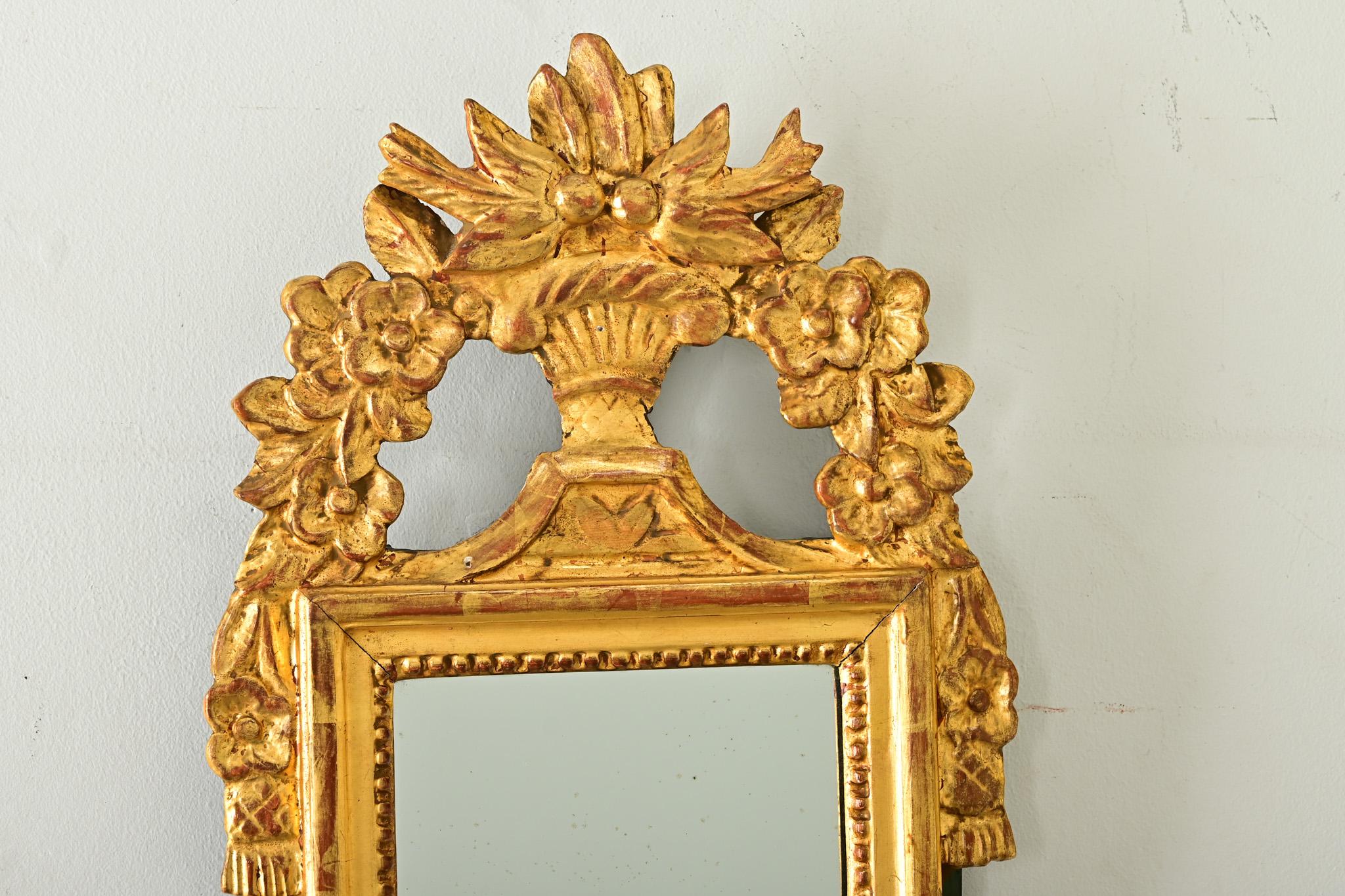 Intagliato Specchio francese del XIX secolo in stile Luigi XVI in vendita