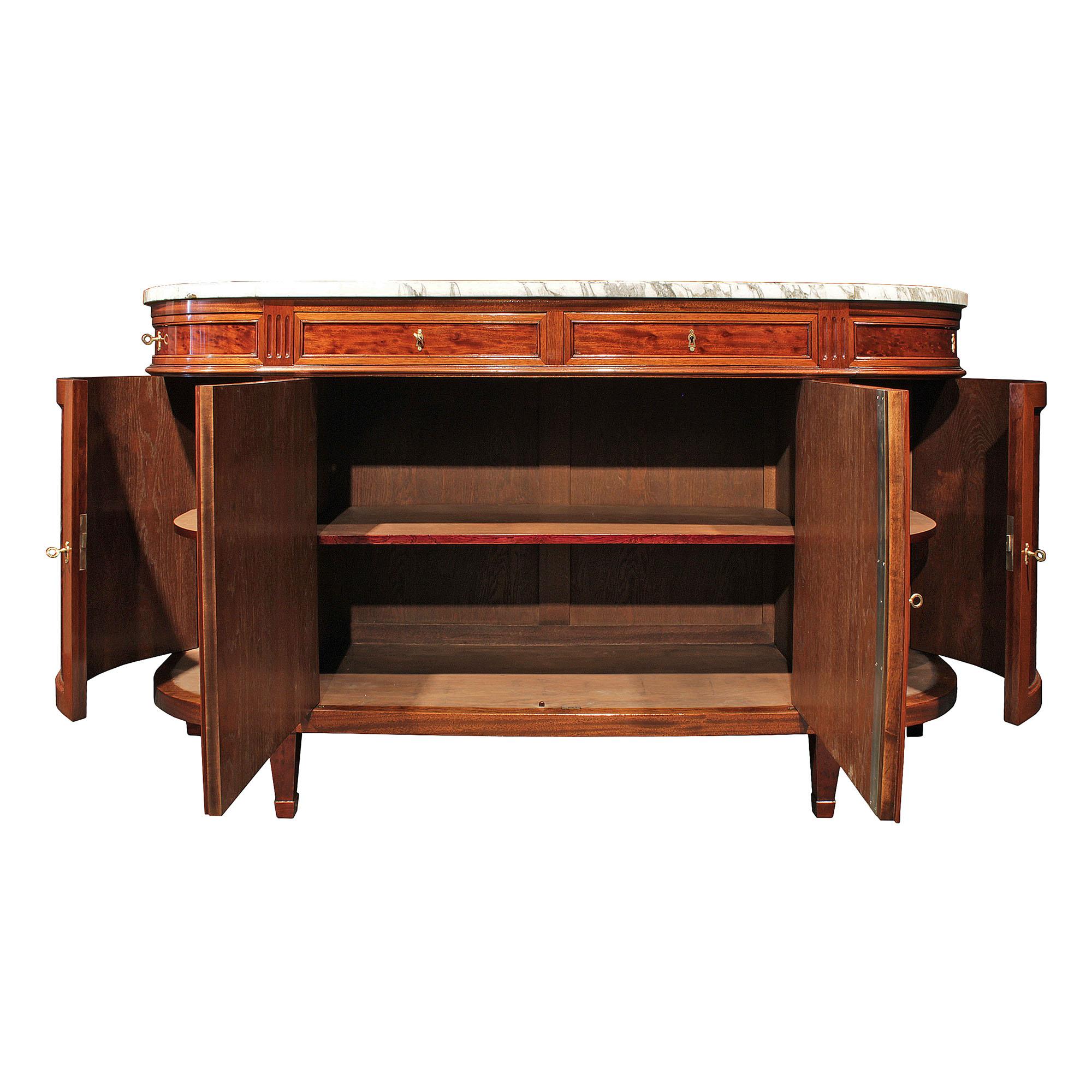 French 19th Century Louis XVI Style Mouchettte Mahogany Buffet In Good Condition In West Palm Beach, FL