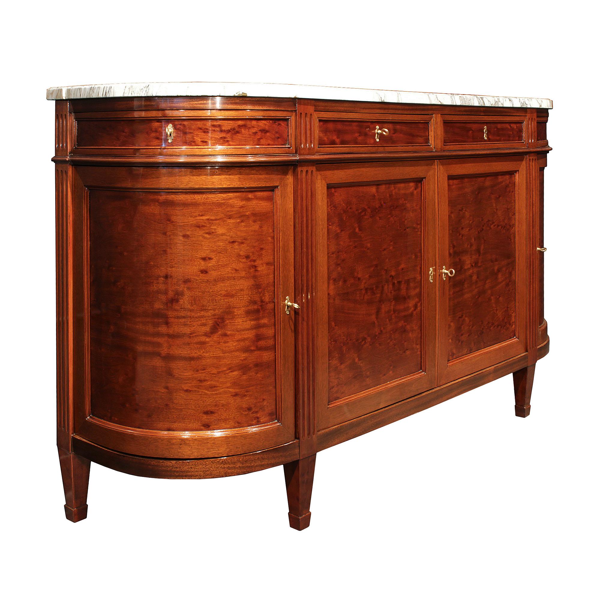 Ormolu French 19th Century Louis XVI Style Mouchettte Mahogany Buffet