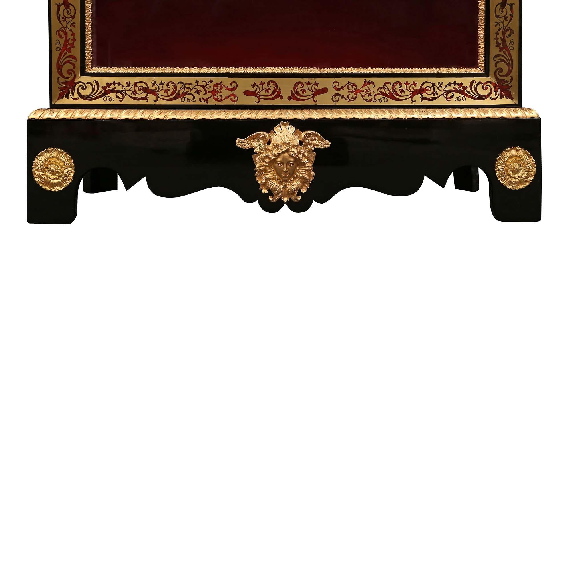 French 19th Century Louis XVI Style Napoleon III Period Boulle Cabinet Vitrine For Sale 3