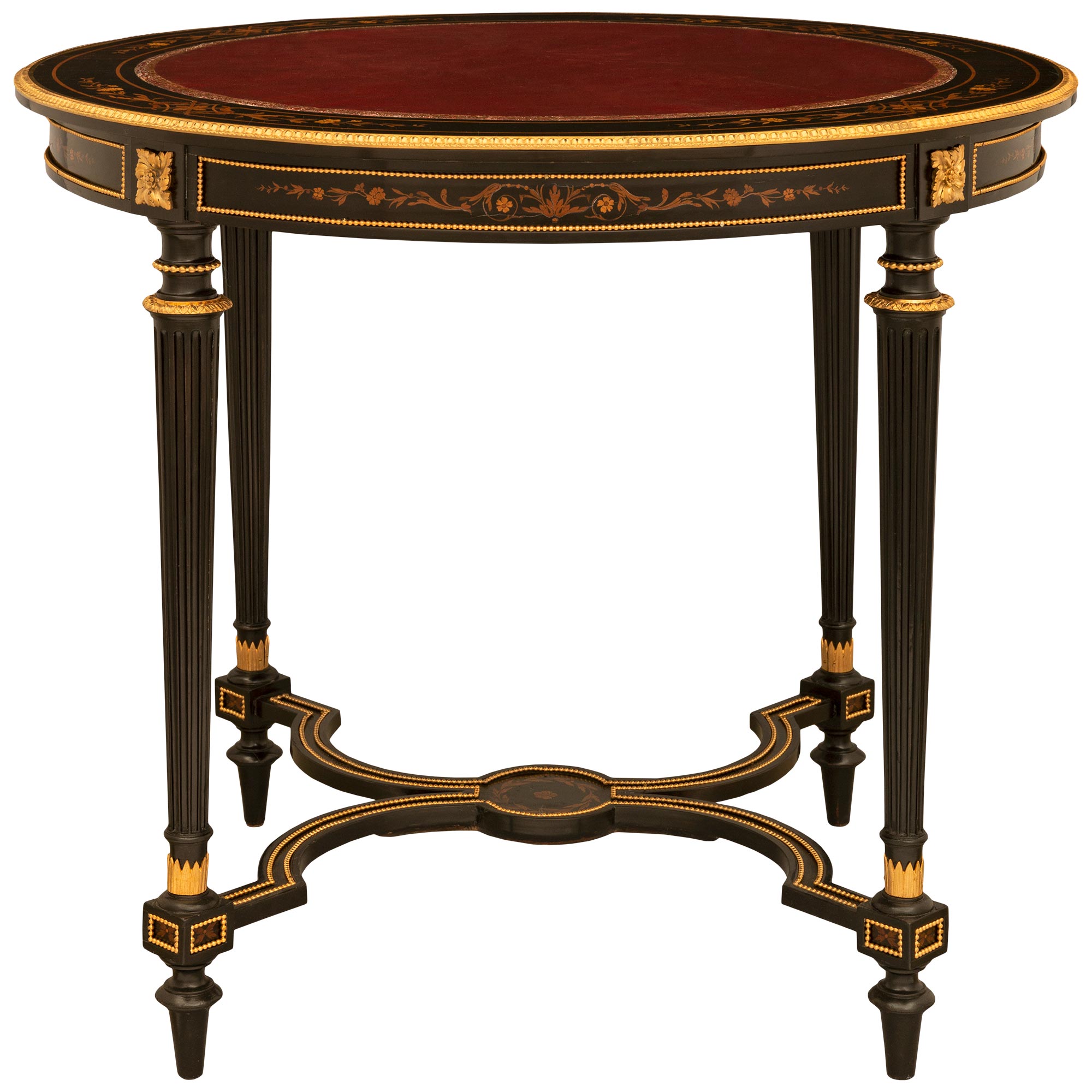 Table centrale française du 19ème siècle de style Louis XVI d'époque Napoléon III