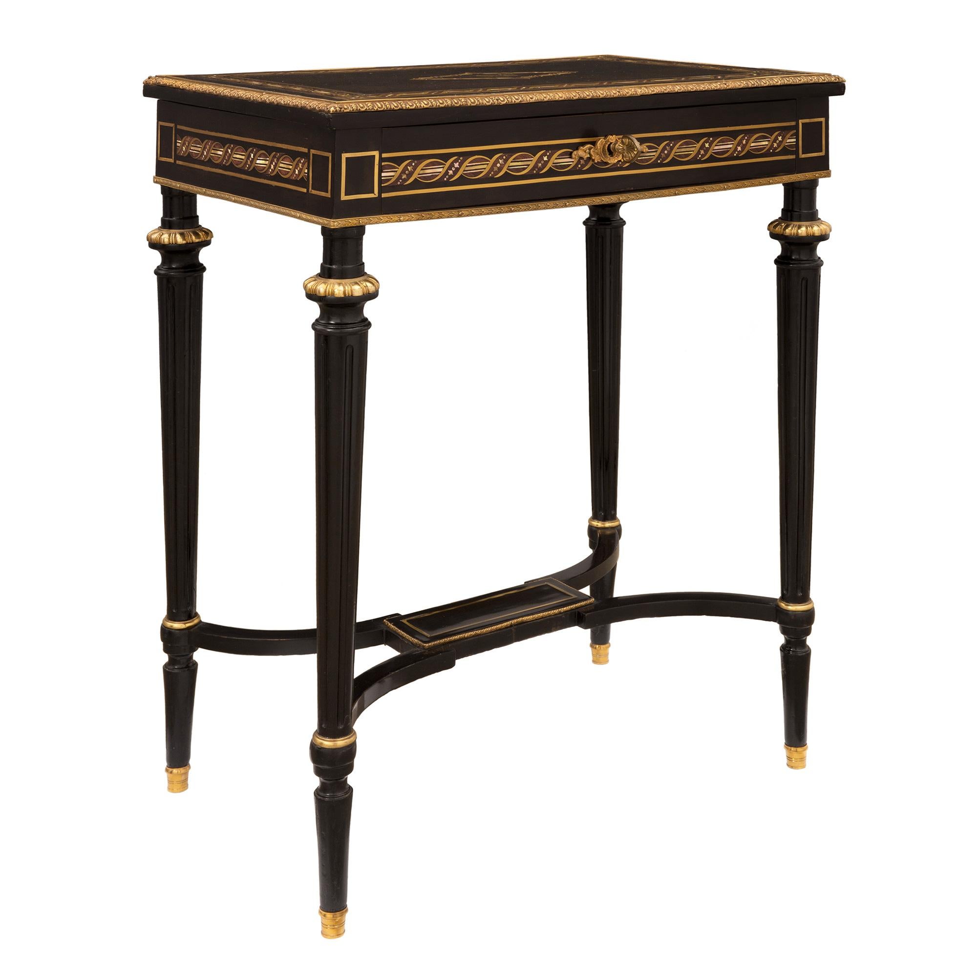 French 19th Century Louis XVI Style Napoleon III Period Dressing Table In Good Condition In West Palm Beach, FL