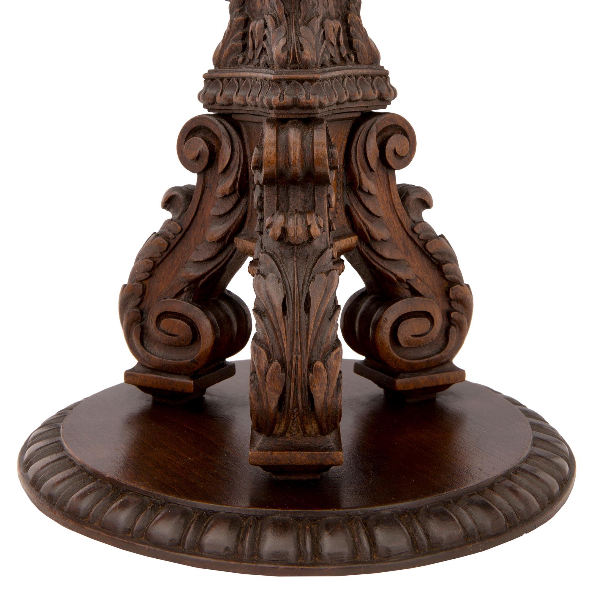 French 19th Century Louis XVI Style Oak Lamp For Sale 4