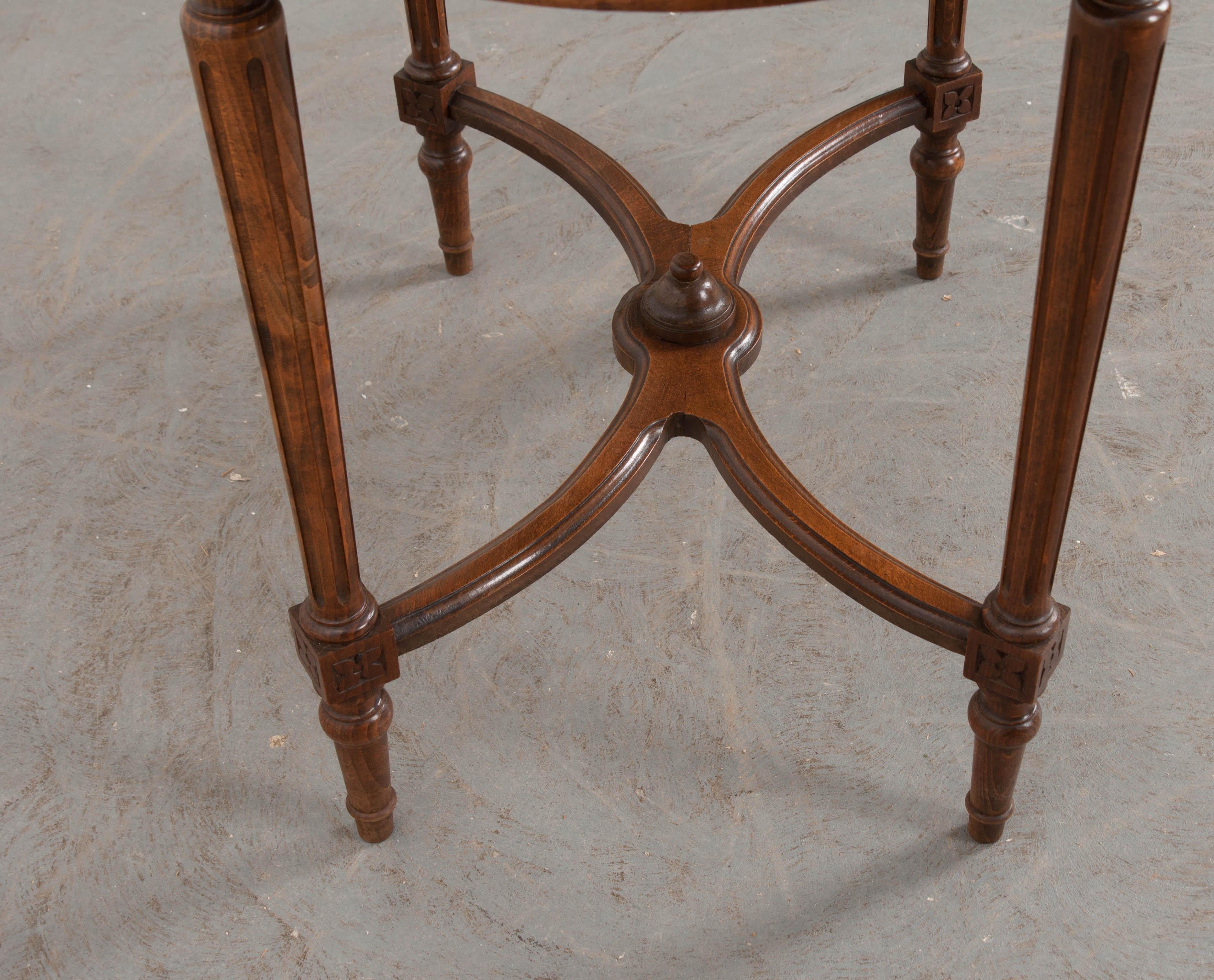 French 19th Century Louis XVI Style Oak Marble-Top Table 5