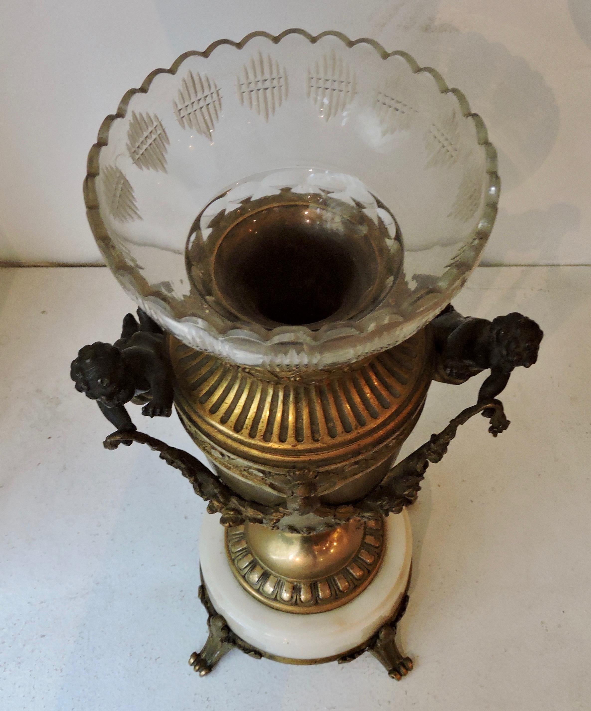 French 19th Century Louis XVI Style Onyx, Ormolu and Baccarat Crystal Vase 2