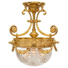 French 19th Century Louis XVI Style Ormolu and Baccarat Crystal Chandelier
