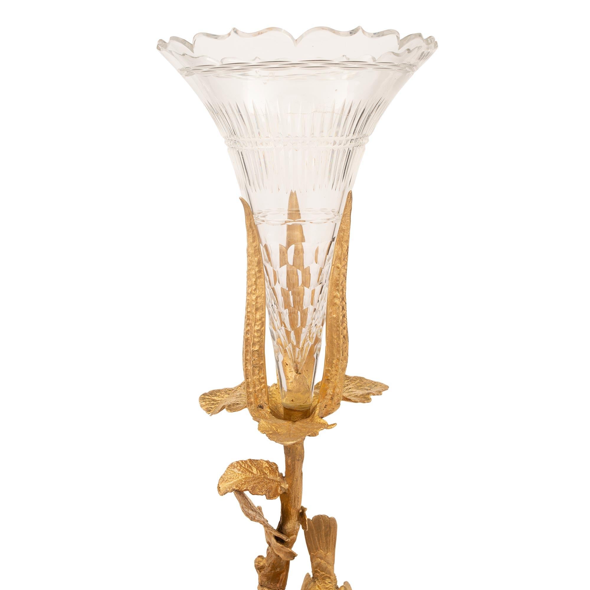 French 19th Century Louis XVI Style Ormolu and Baccarat Crystal Vase For Sale 1