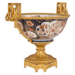 French 19th Century Louis XVI Style Ormolu and Imari Porcelain Centerpiece