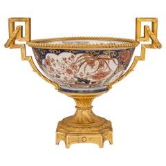 Antique French 19th Century Louis XVI Style Ormolu and Imari Porcelain Centerpiece