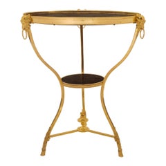 French 19th Century Louis XVI Style Ormolu and Marble Gueridon Side Table