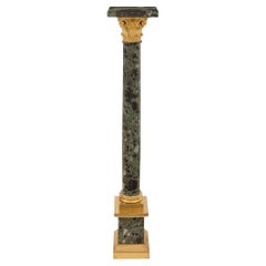 French 19th Century Louis XVI Style Ormolu and Marble Pedestal Column