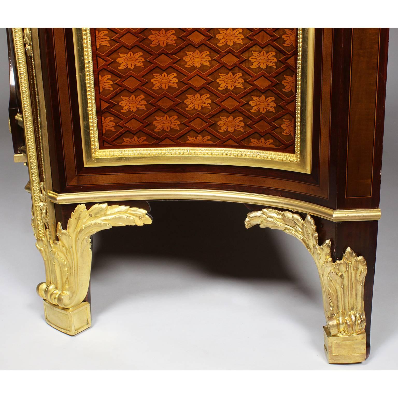 French 19th Century Louis XVI Style Ormolu and Marquetry Fontainebleau Commode 13